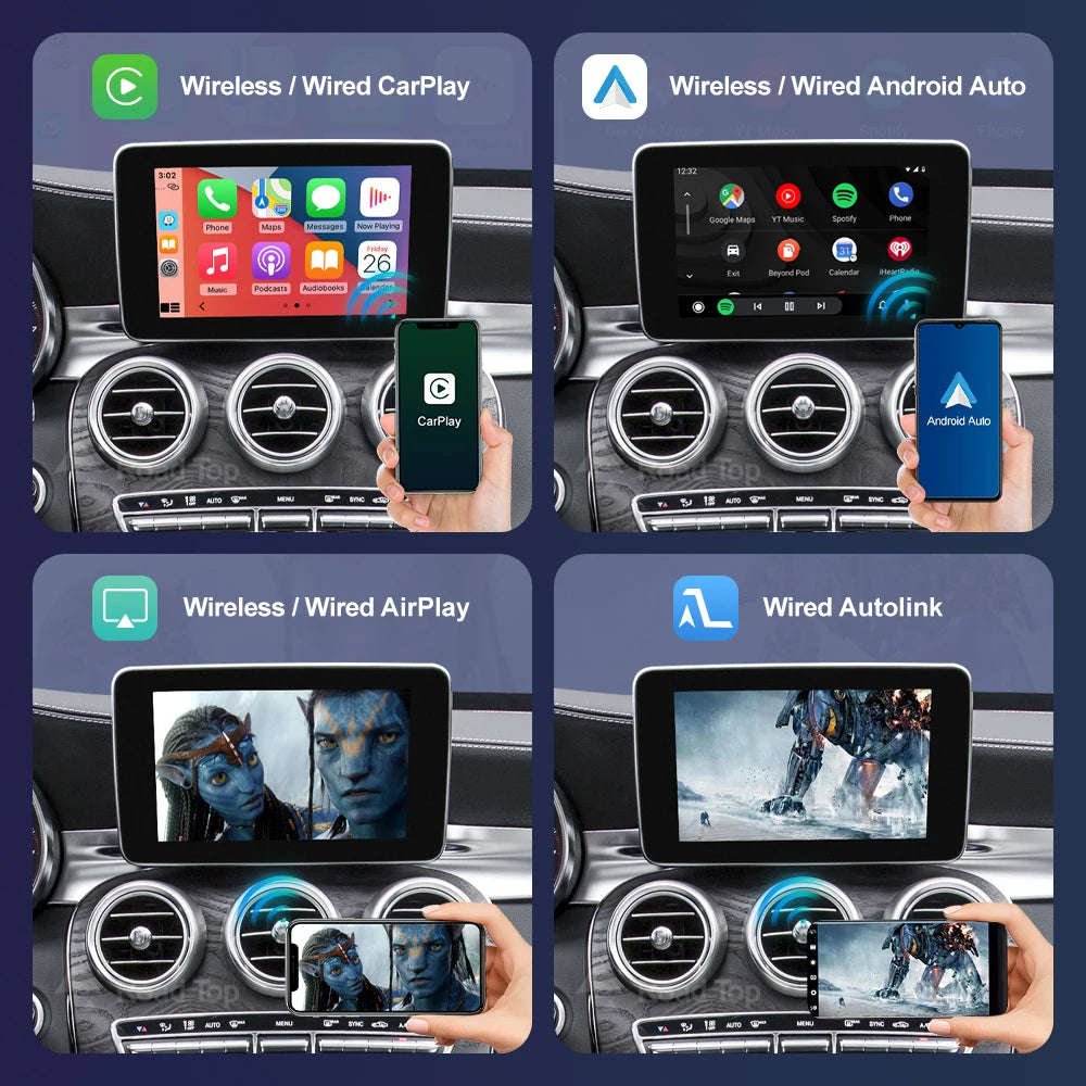 Wireless CarPlay for Mercedes Benz C Class W205 GLC GLA CLA NTG5.0 2015-2018, with Android