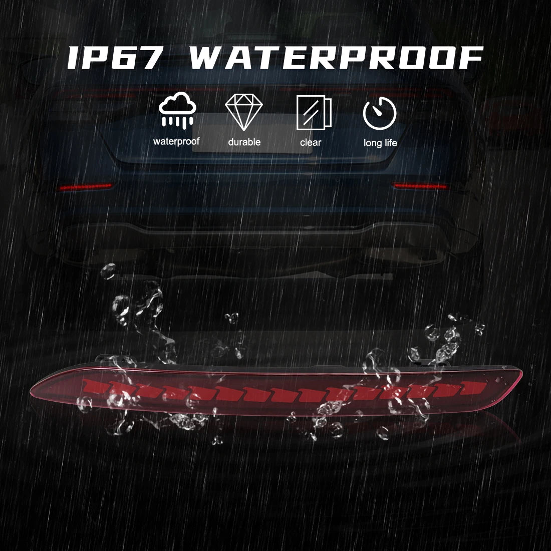For Honda Accord 2023 2024 LED Rear Bumper Reflector Light Auto Brake Warning Lamp Waterpr | AUTOKITSHOP