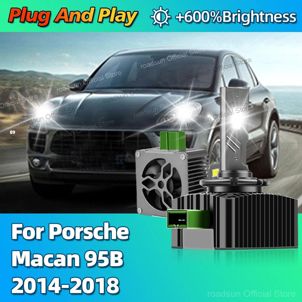 6000K LED Headlights HID Turbo Canbus Car Light Bulbs 30000LM Replace Xenon For Porsche Ma