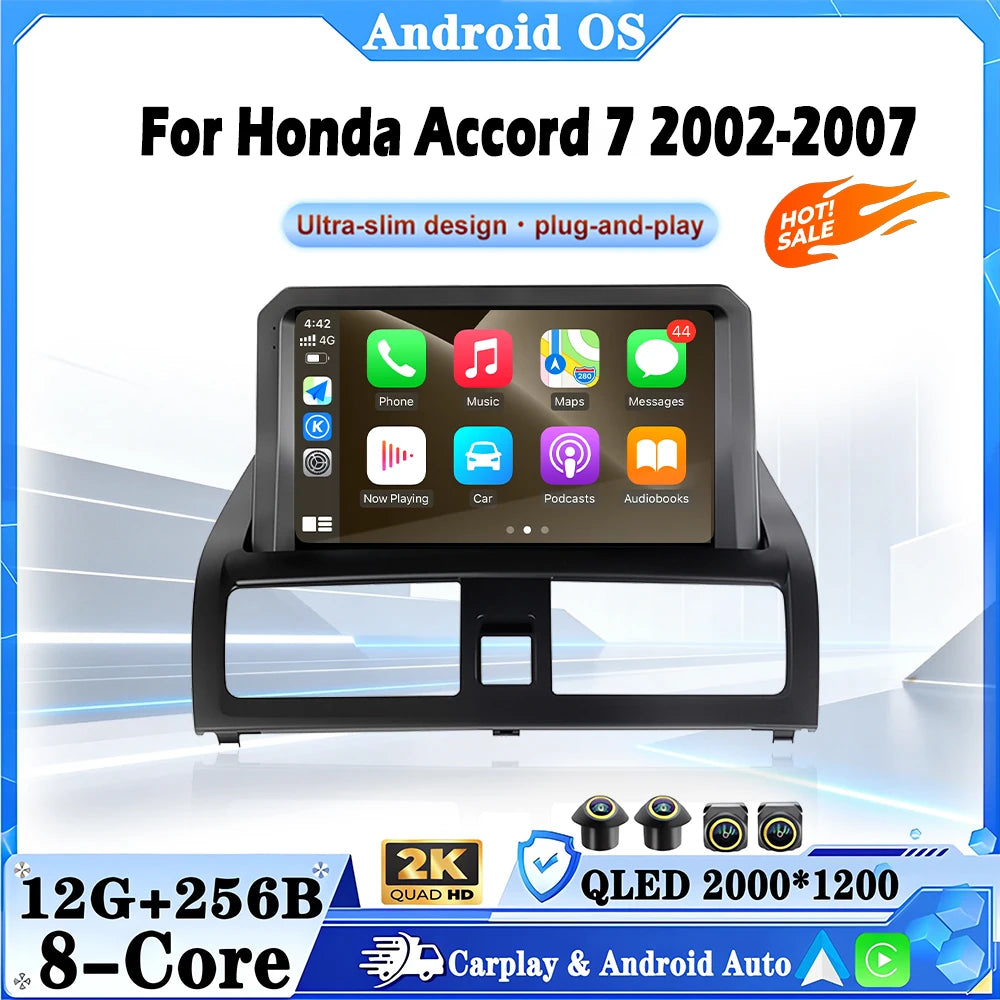 For Honda Accord 7 2002-2007 Car Radio Multimedia Player Video Navigation Carplay Stereo G