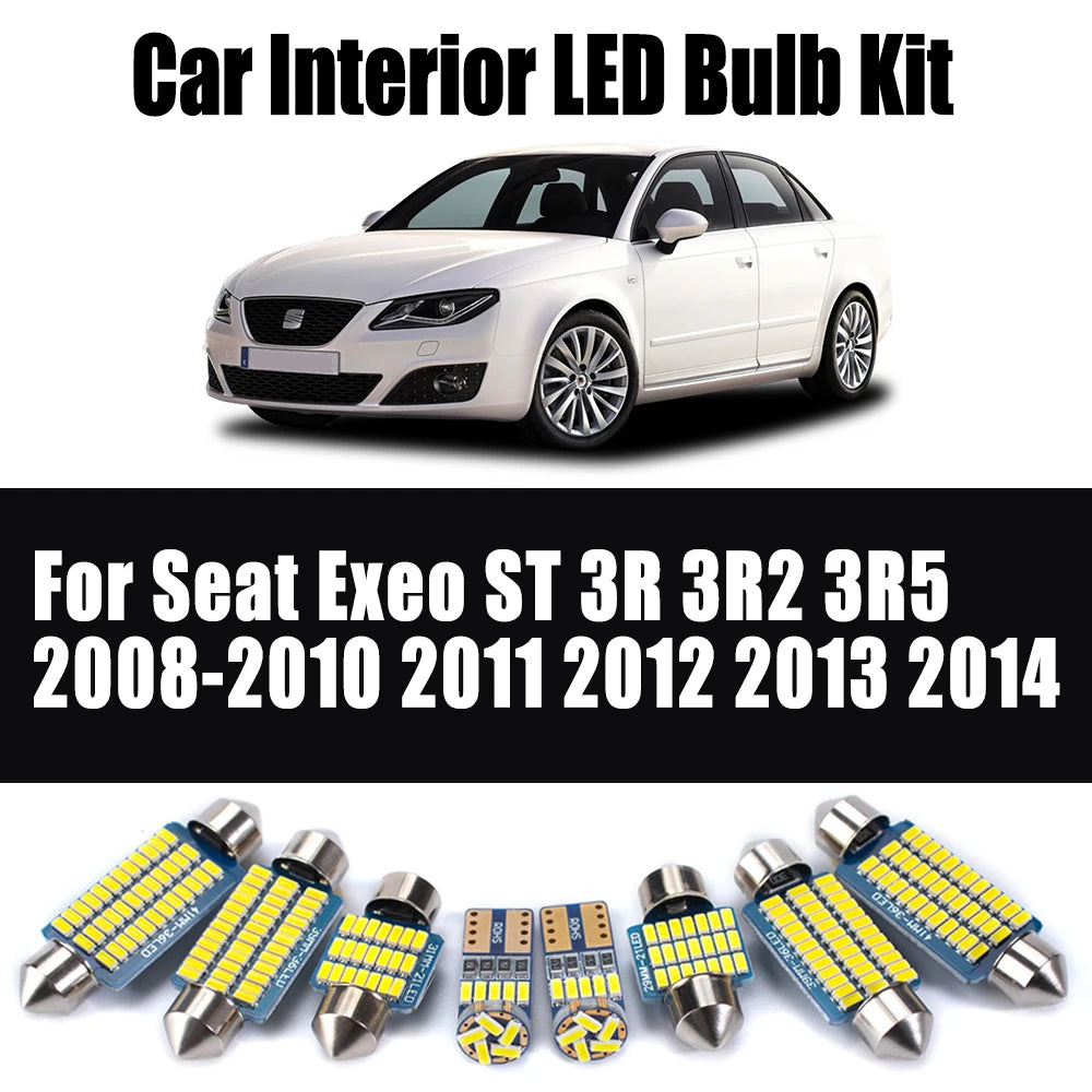21-Piece LED Interior Light Kit for Seat Exeo ST 3R 3R2 3R5 2008 - 2012 - Canbus Dome Map Door Trunk Bulbs | AUTOKITSHOP