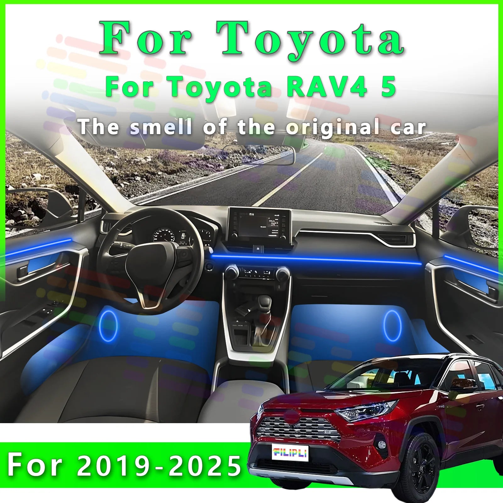 RGB - Ambient Light - for Toyota RAV4 2019-2025 - Car Interior Lighting | AUTOKITSHOP