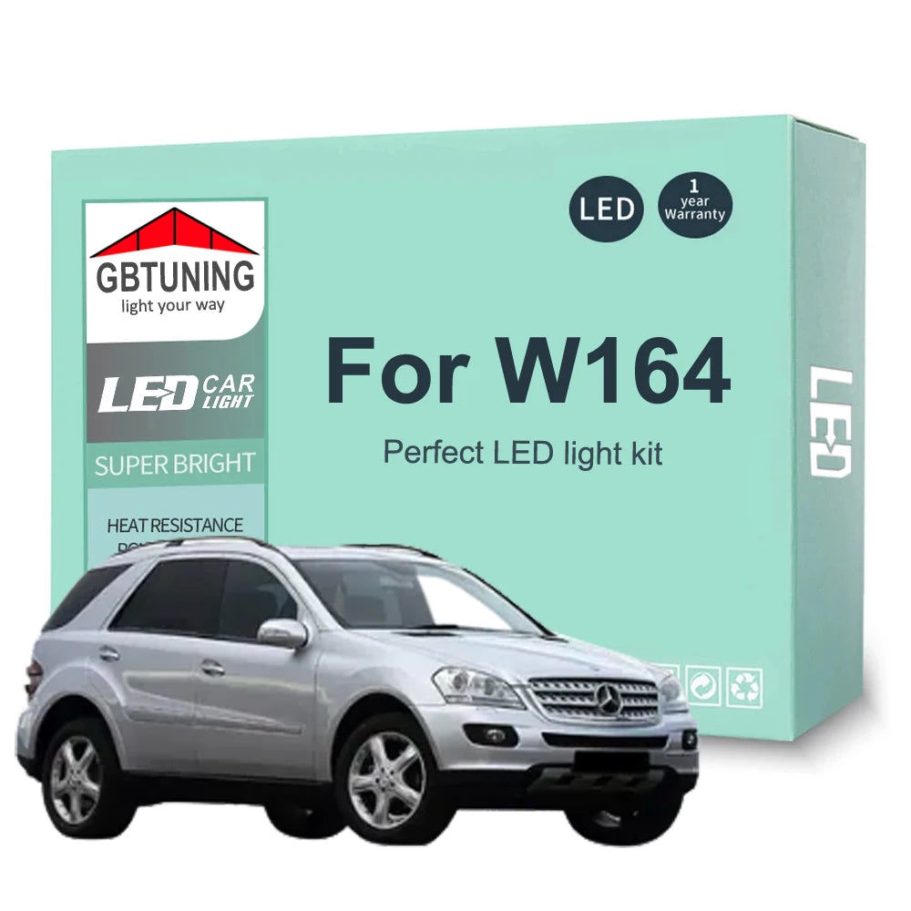 19-Piece LED Interior Light Kit for Mercedes Benz M ML Class W164 ML350 ML450 ML500 2006-2011 - Canbus Dome Map Door ...