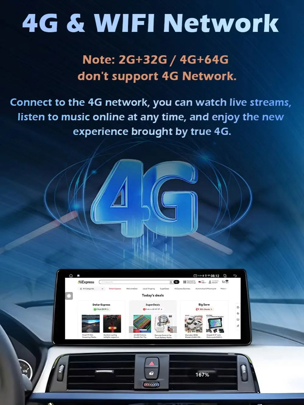 For BMW 3 Series E90 E91 E92 2006-2011 Without original Screen Wireless CarPlay Android 16