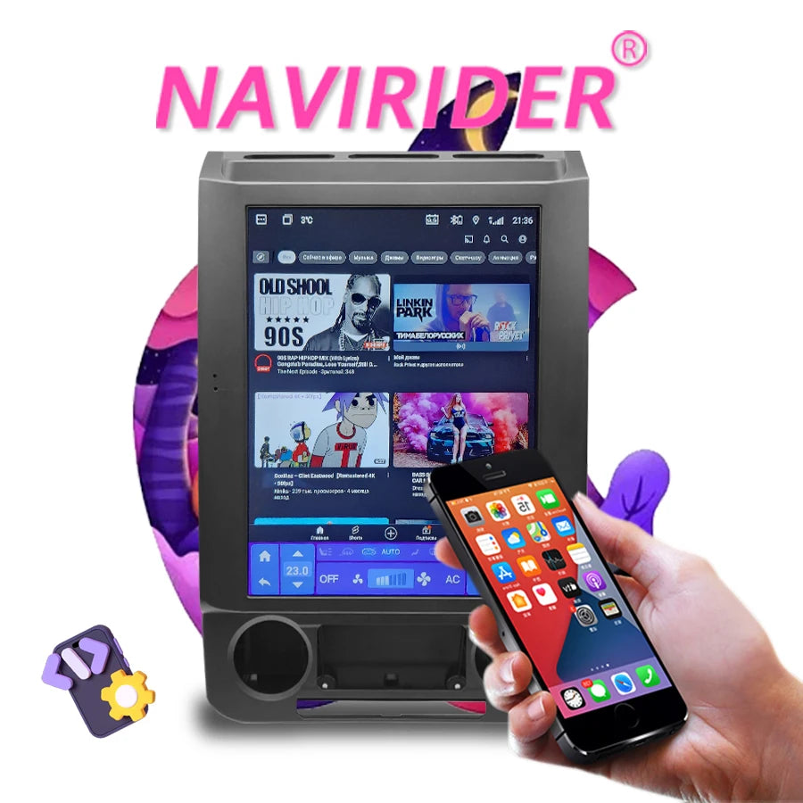 NaviRider 12.1'' Tesla Screen Car Radio For Ford Raptor F150 F250 F350 F450 F650 2015 2019