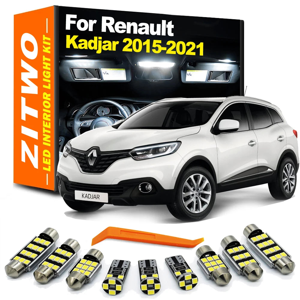 ZITWO 14Pcs Sun Visor Trunk Bulb Kit For Renault Kadjar 2015 2016 2017 2018 2019 2020 2021 LED Interior Dome Map Reading Light