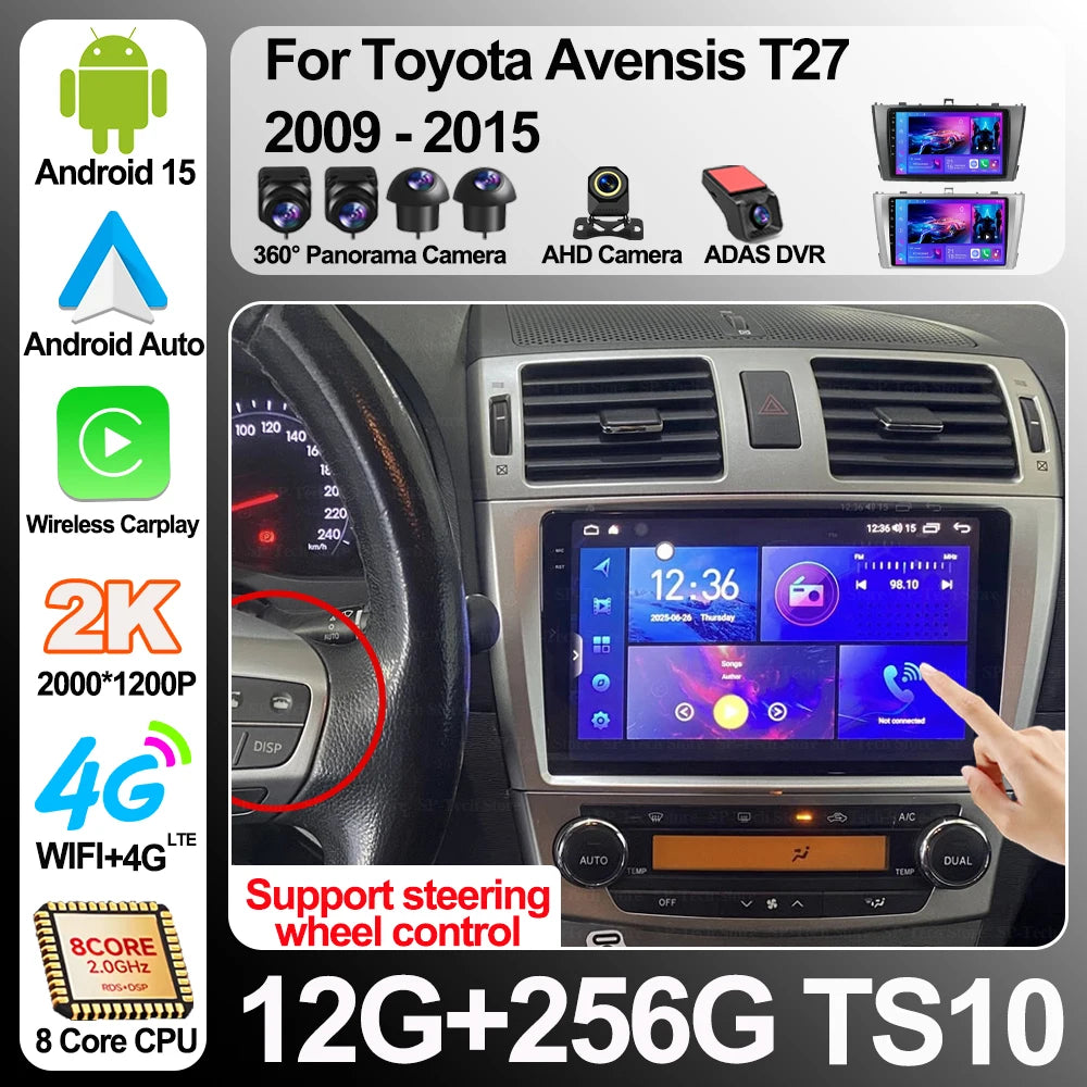 Android 16 Car Radio For Toyota Avensis T27 2009-2015 Navigation Gps Multimedia Player Ste | AUTOKITSHOP