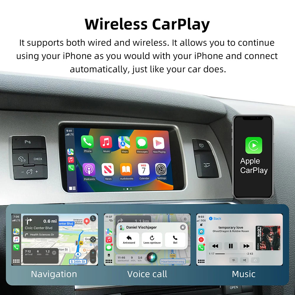 Wireless CarPlay for Audi A6 Q7 2009-2015 MMI 3G System With Android Auto Interface Mirror | AUTOKITSHOP