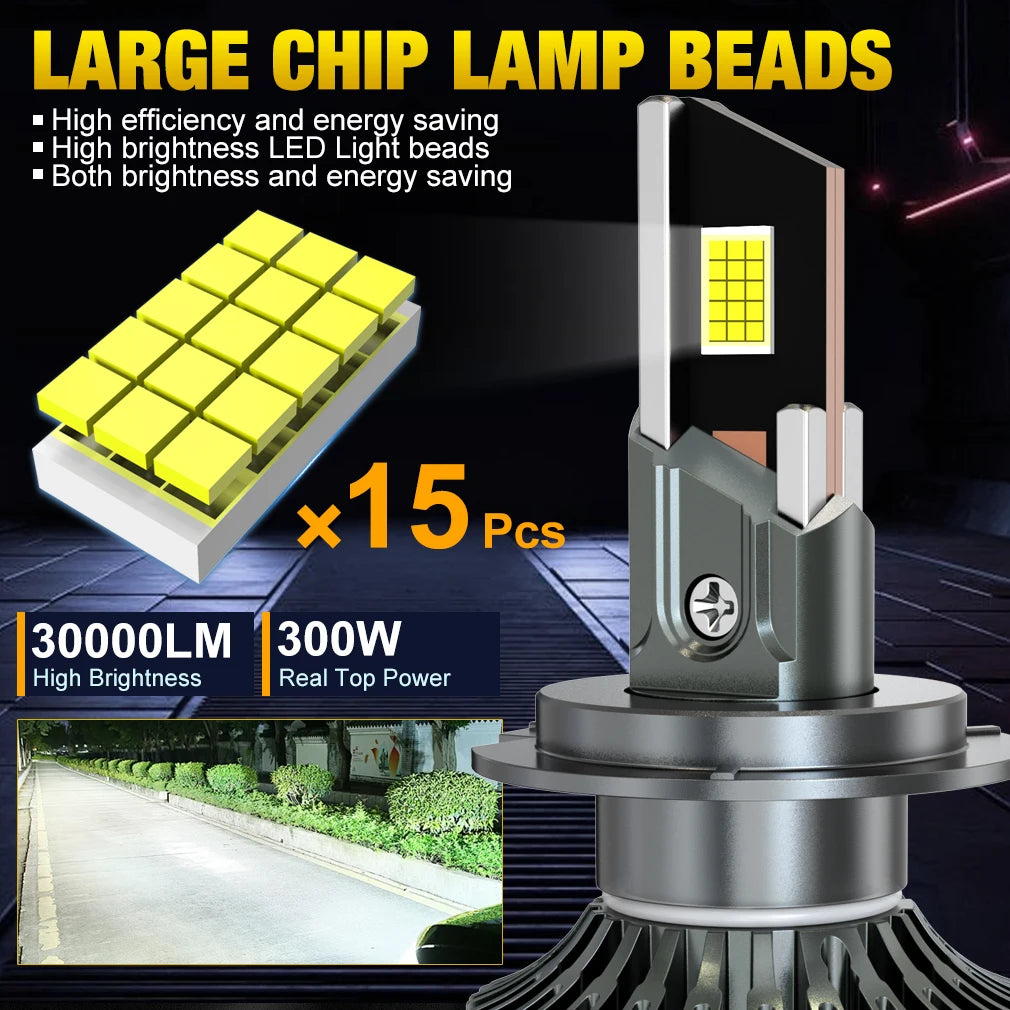 XSTORM H7 LED Light Blubs 300W 30000LM 9005 9006 H1 H4 LED Canbus Car Headlight Lamp 6500K