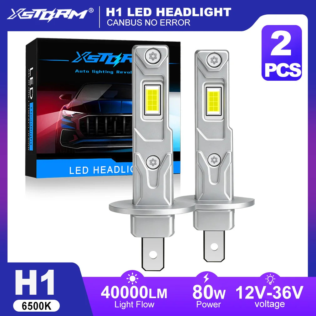 XSTORM H1 LED Canbus 40000LM 80W Car Headlights H3 H7 LED Lights Bulbs Fog Headlights Mini