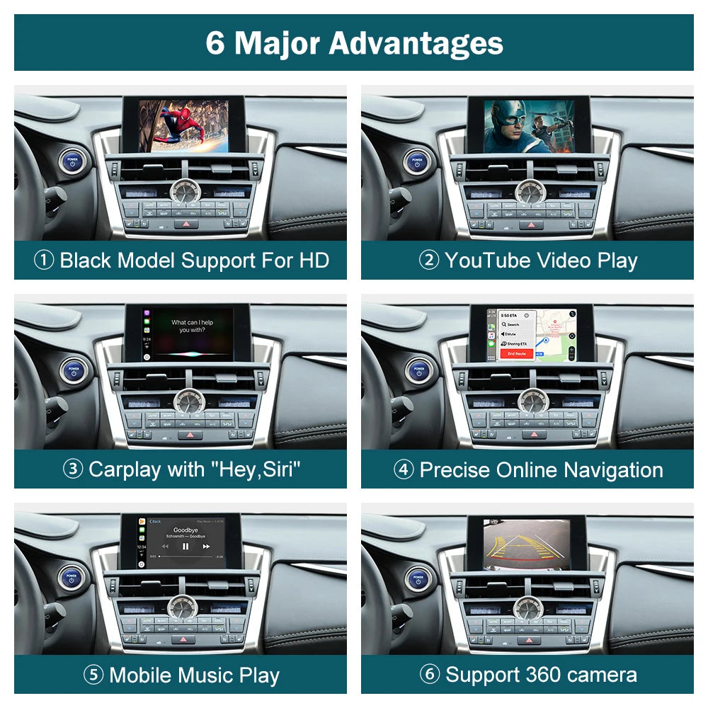 Wireless CarPlay RoadTop for Lexus NX 2014-2019, with Android Auto Mirror Link AirPlay Car