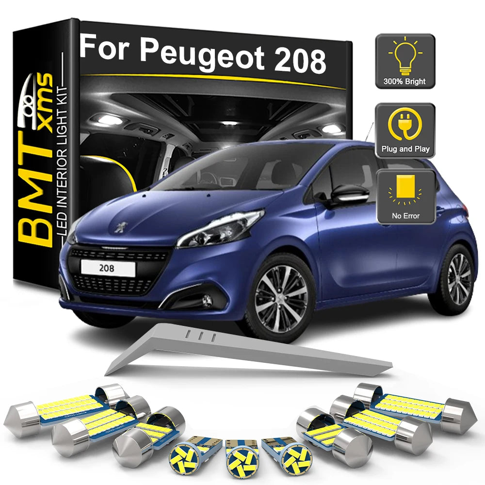 9-Piece LED Interior Light Kit for Peugeot 208 - Canbus Error-Free Bulbs | AUTOKITSHOP