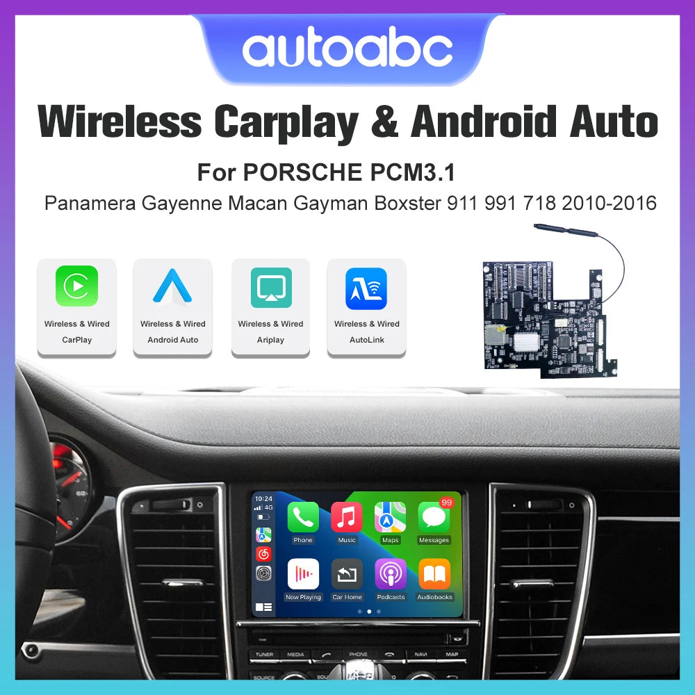 Wireless CarPlay and Android auto For Panamera Cayenne Macan cayma 911/918 PCM 3.1, Mirror