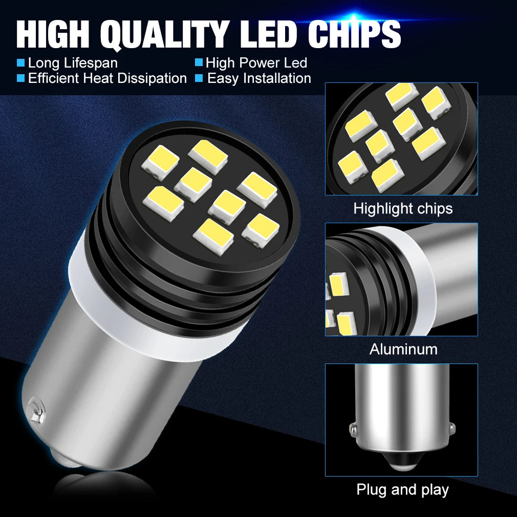 Canbus BA9S LED H6W T4W BAX9S H21W BAY9S LED T2W T3W H5W Car Reverse Lights Parking Licens