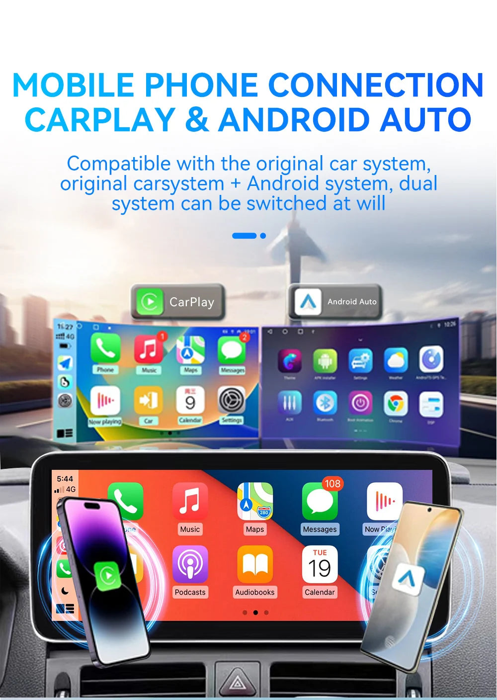 Android 13 Auto Stereo For Mercedes Benz C Class W205 2015-2019 Car GPS Navigation Multime