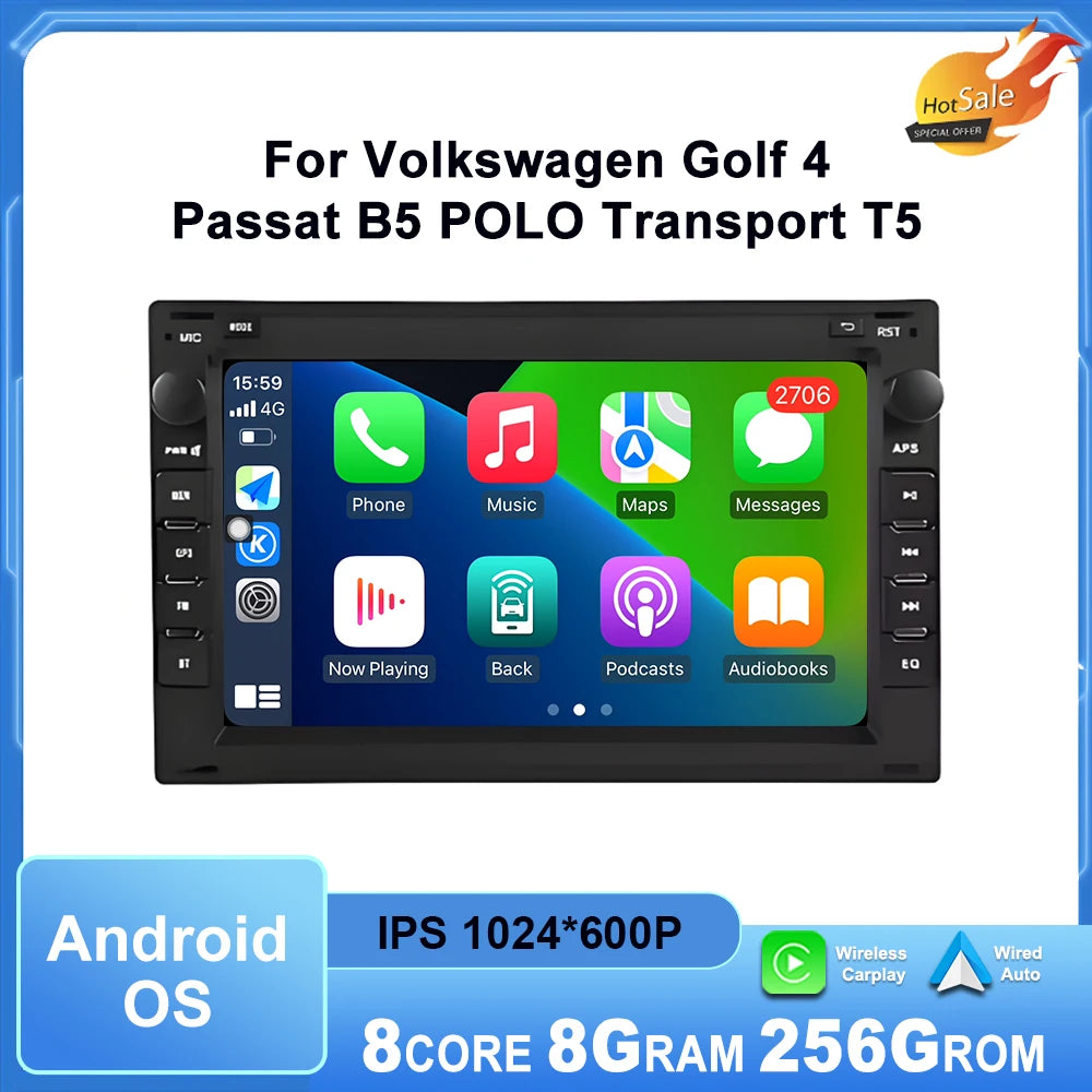7'' Car Radio for Volkswagen Golf 4 Passat B5 POLO Transport T5 Multimedia Touch display A