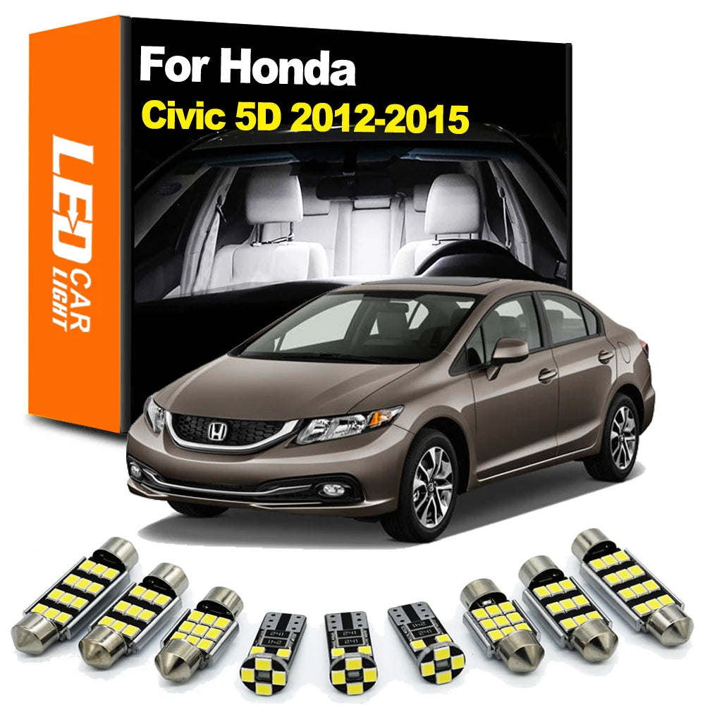LED Interior Light Kit for Honda Civic 9 5D Sedan Coupe Hatch - Canbus Error-Free Bulbs | AUTOKITSHOP