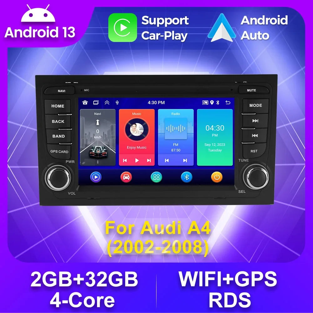 7inch Android Car Radio for Audi A4 S4 RS4 8E 2002-2008 Carplay Auto Video Player GPS Navi | AUTOKITSHOP