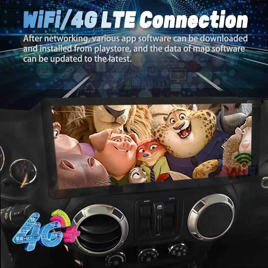 12.3" Android Screen Autoradio For Jeep Wrangler 2011-2017 Stereo Car GPS 4G WiFi CarPlay