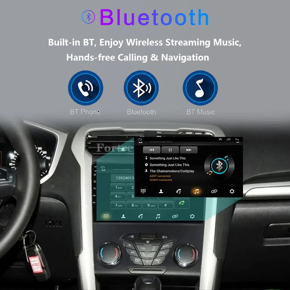 Android 16 GPS Navigation QLED Touch Screen For Ford Fusion Mondeo 5 2014-2019 Auto Radio