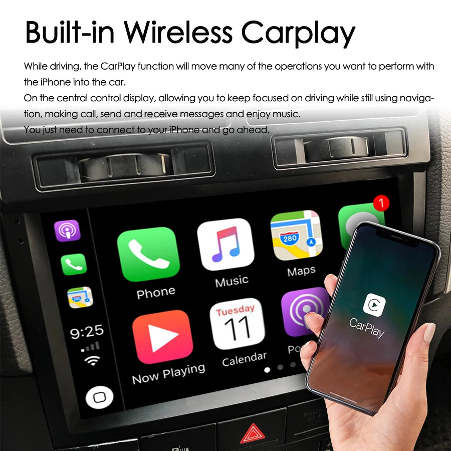 Android 13 AI Voice Car Radio 8+128GB GPS Navigation Stereo For VW Volkswagen Touareg 2002