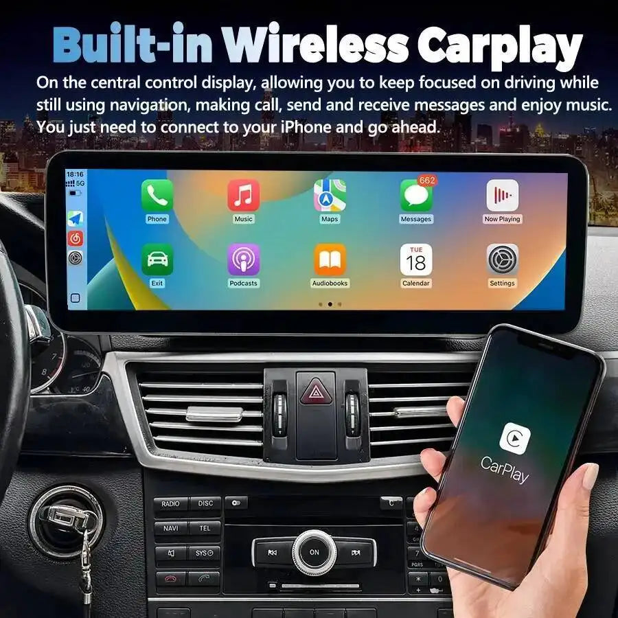 Touch Screen Carplay For Mercedes Benz E Class W212 2010-2015 NTG 4.0 4.5 5.0 Car Radio An | AUTOKITSHOP