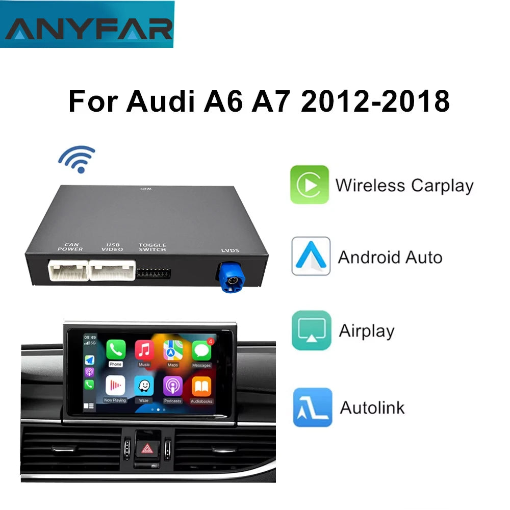 For Audi A6 A7 2012-2018 Wireless CarPlay Android Auto Interface Mirror Link AirPlay Autol