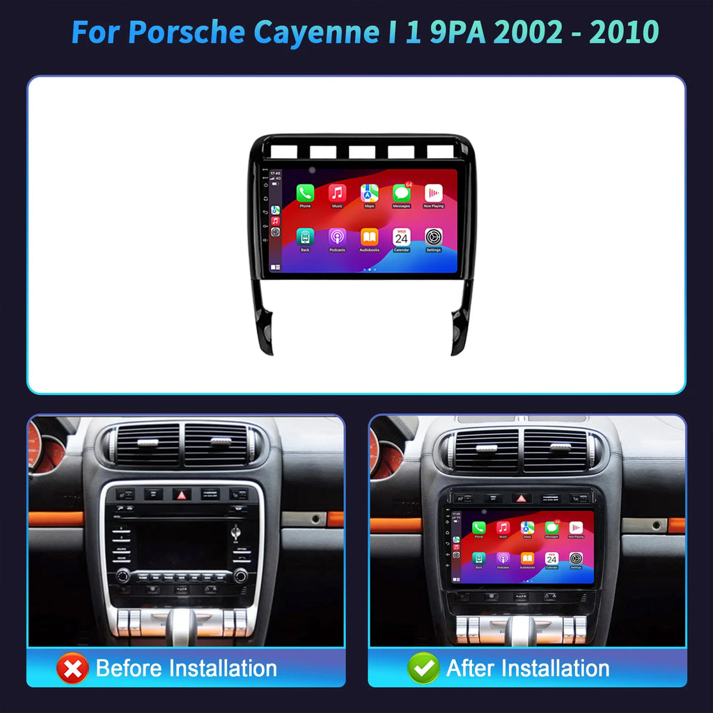 Car Radio For Porsche Cayenne I 1 9PA 2002-2010 Android 14 Wireless Bluetooth Carplay Touc