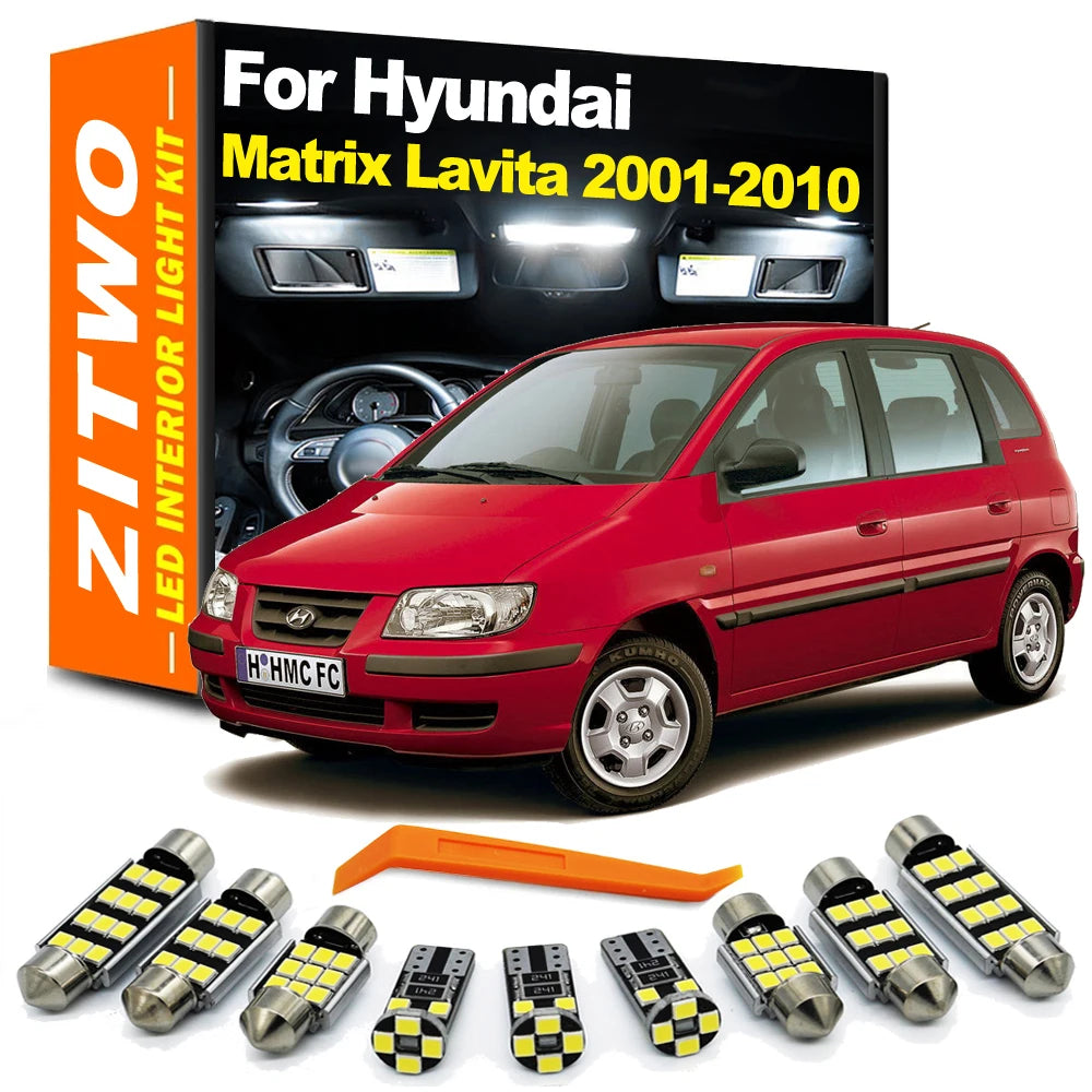 ZITWO 8Pcs LED Interior License Plate Light Bulb Kit For Hyundai Matrix Lavita 2001 2002 2003 20 - Canbus LED Car Light