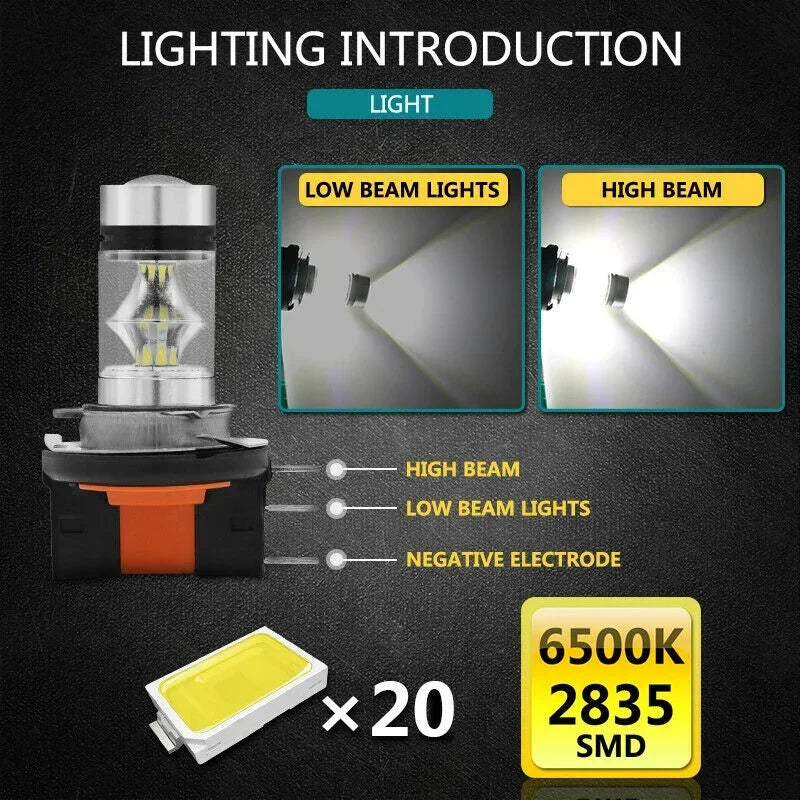 H15 LED Headlight Bulbs 6000K 20SMD High Beam DRL Bulbs Kit For Car Down Light H1 H3 H4 H6