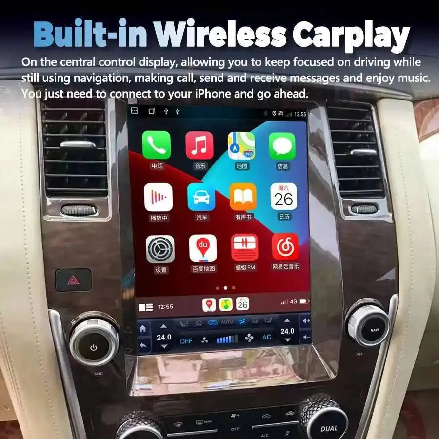 12.1inch Android Touch Screen For Nissan Patrol Y62 2010 Auto Stereo Navigation GPS CarPla