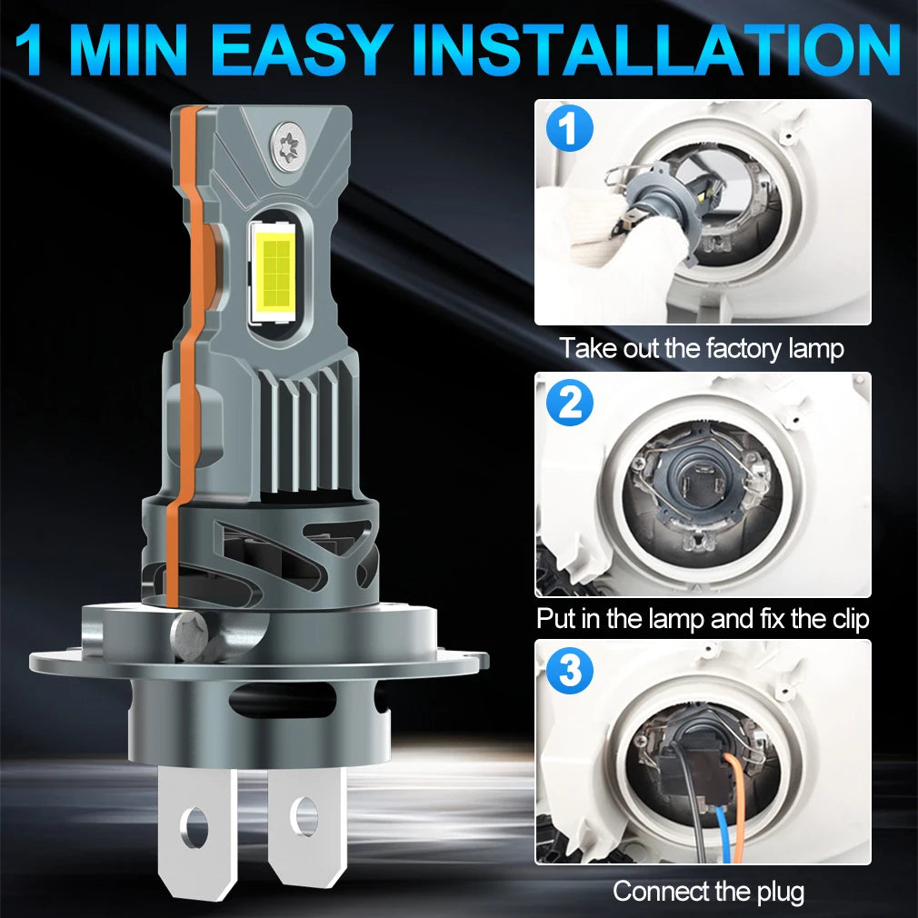 H1 H3 LED Bulb Headlight Lamp 25000LM 6500K H4 H7 H11 CSP 12V 36V Super Bright High Low Be