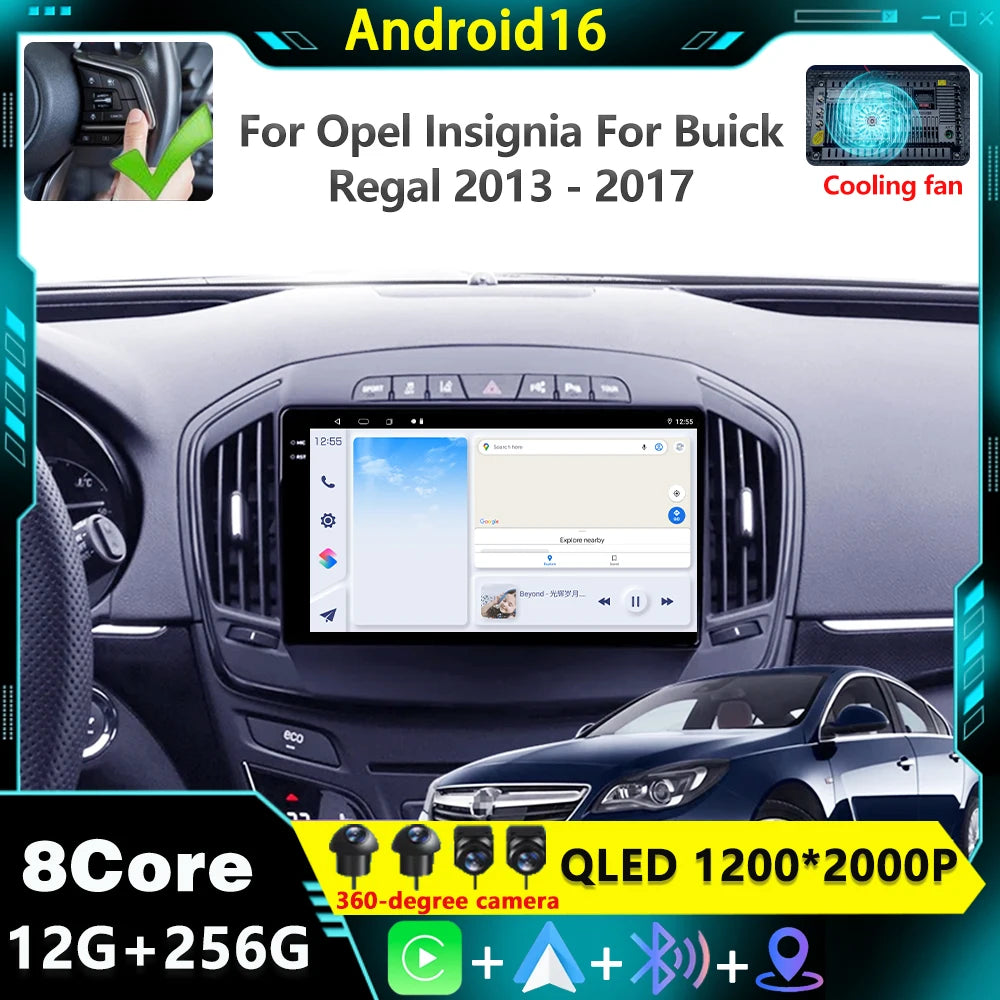 9" Wireless CarPlay Android 16 Car Radio For Opel Insignia For Buick Regal 2013 - 2017 4G+