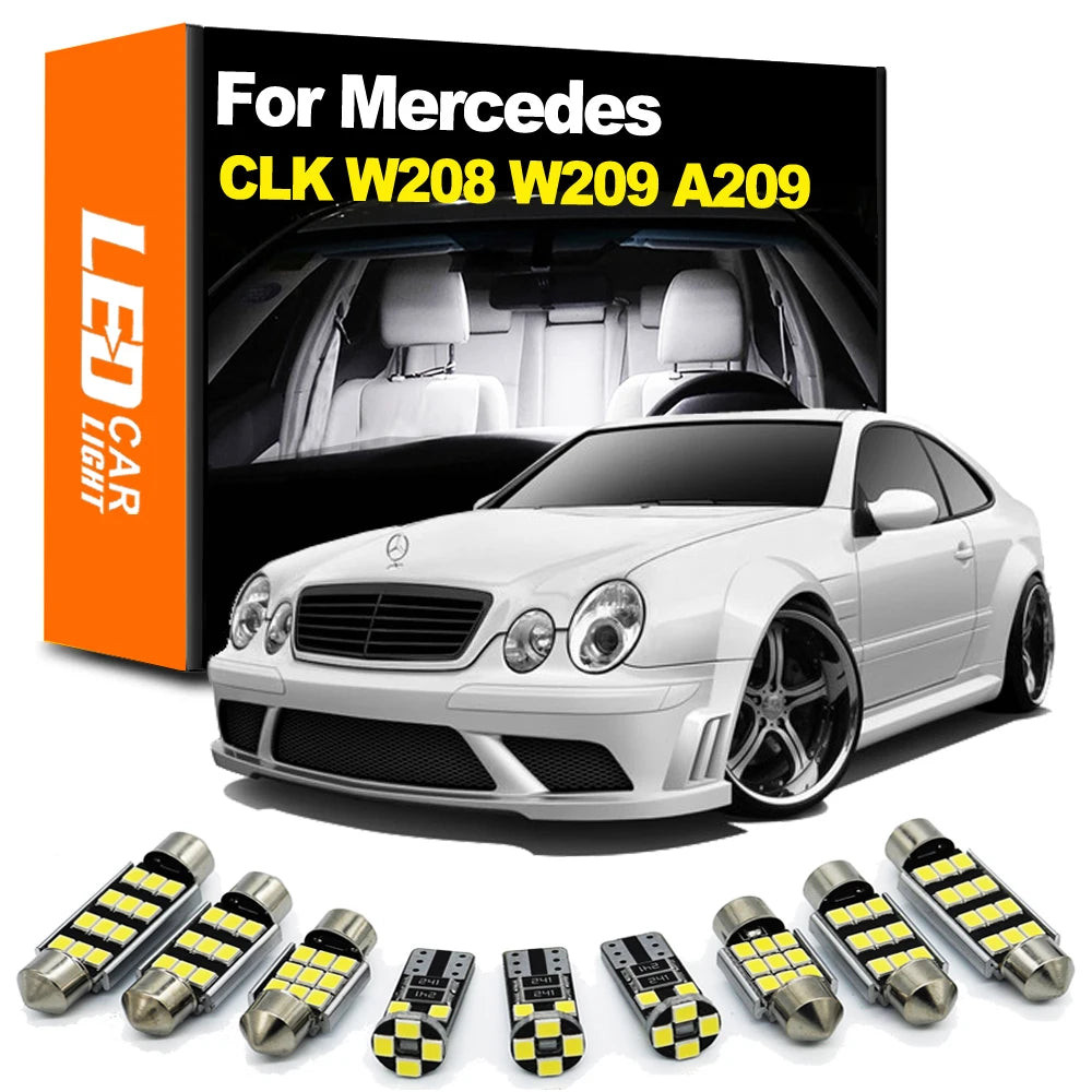 LED Interior Light Kit for Mercedes Benz CLK W209 C209 W208 C208 A209 A208 1998-2010 - Canbus Dome Map Door Trunk Bul...