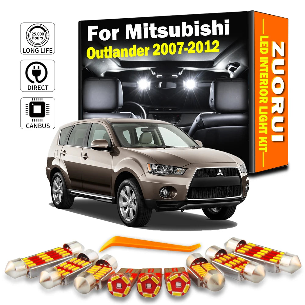 11-Piece LED Interior Light Kit for Mitsubishi Outlander - Canbus Error-Free Bulbs | AUTOKITSHOP