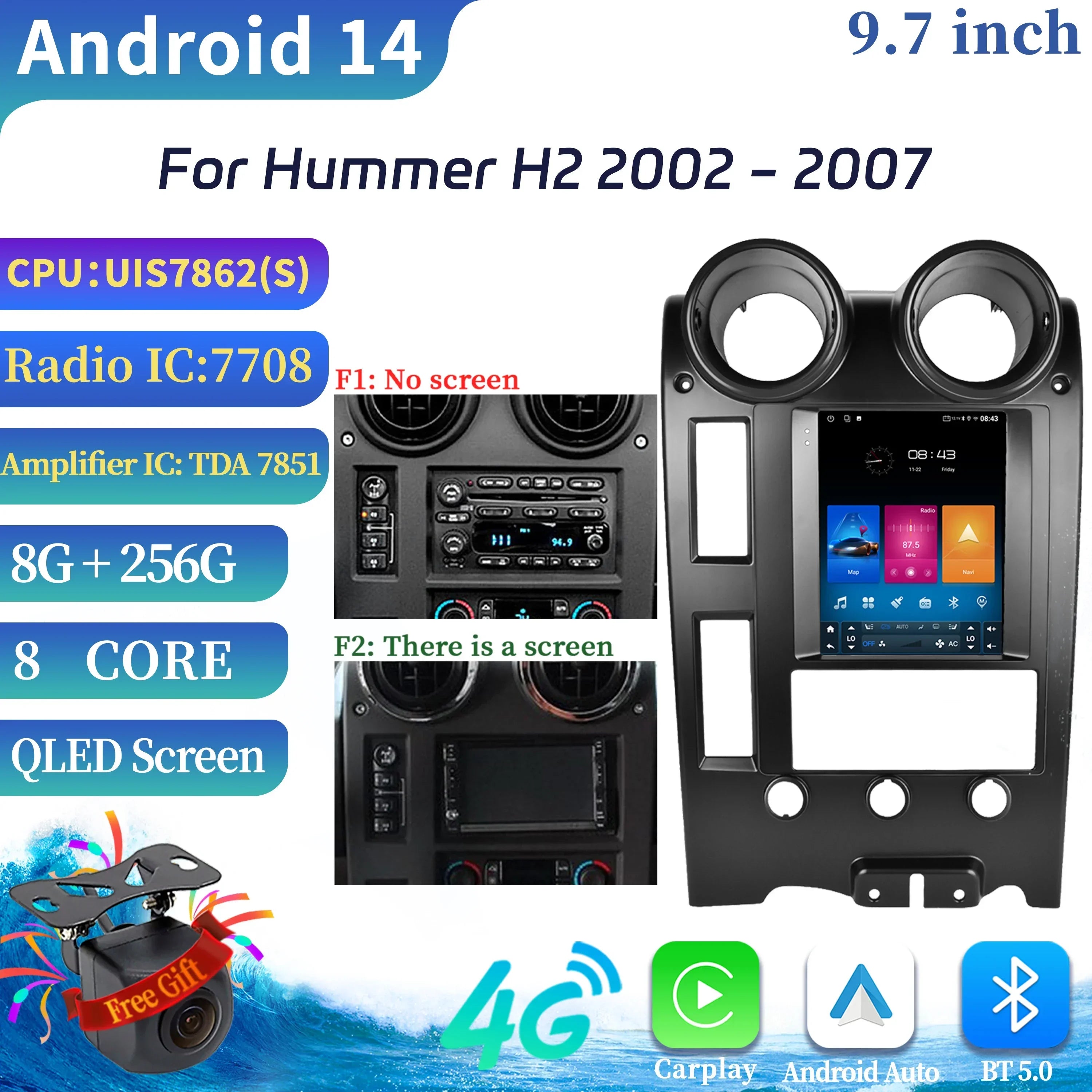 9.7" For Hummer H2 2002-2007 Car Player Auto Radio Stereo Head Unit Multimedia Player GPS
