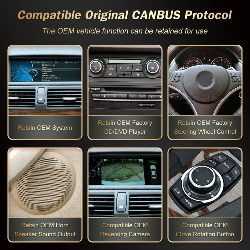 12.3 inch RoadTop Wireless Carplay Car Multimedia Touch Linux Screen For BMW X1 E84 2009-2
