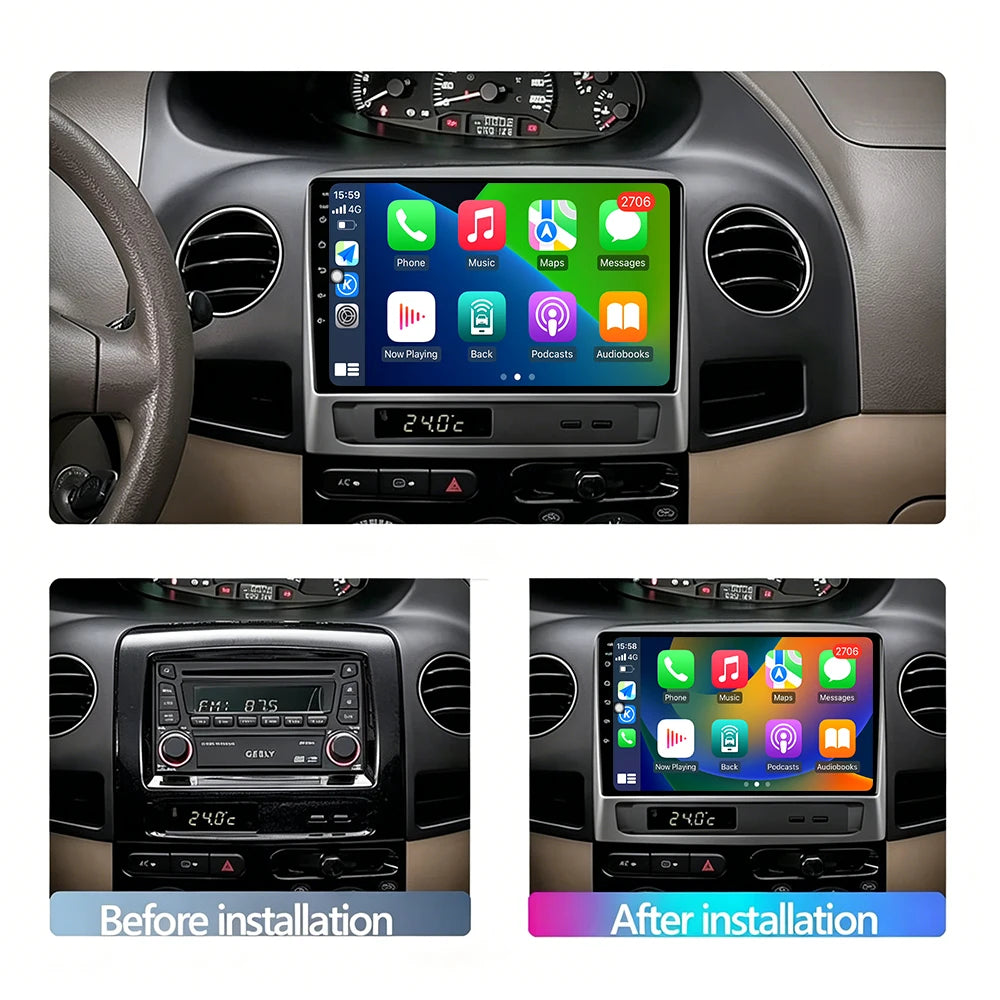 Android 16 Carplay For Geely MK 1 2006-2013 Car Radio GPS Navigation Auto Stereo Multimedi