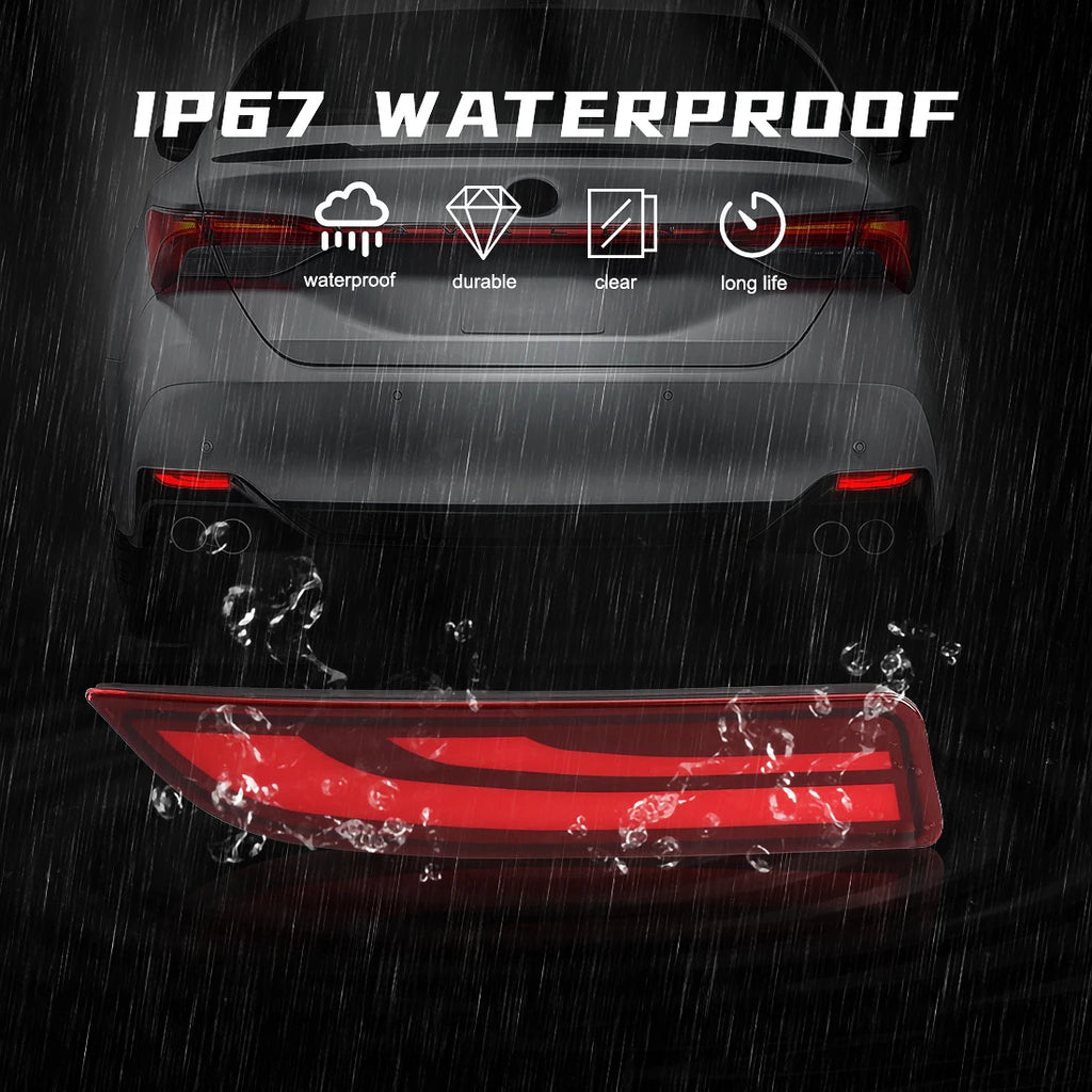 LED Rear Bumper Reflector Light For Toyota Avalon 2019 2020 2021 2022 Brake Warning Dynami | AUTOKITSHOP