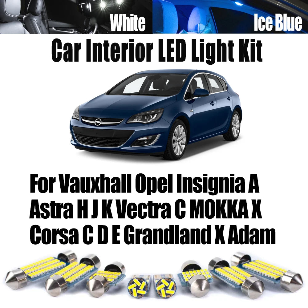 LED Interior Light Kit for Vauxhall Opel Insignia A Astra H J K Vectra C MOKKA X Corsa C D E Grandland X Adam - Canbu...