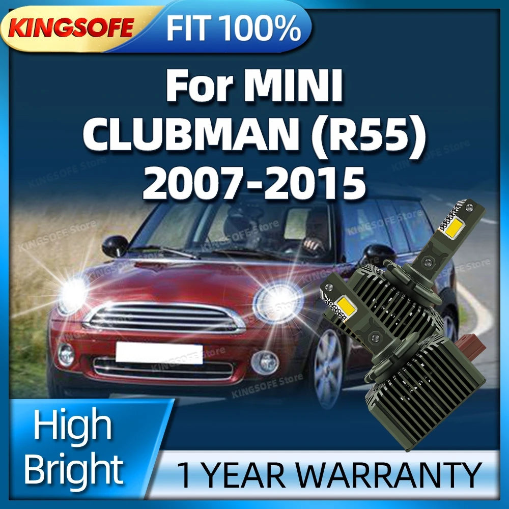 LED Headlight Bulb D1S LED Canbus Lamps HID Upgrade Kits 6000K For MINI CLUBMAN R55 2007-2
