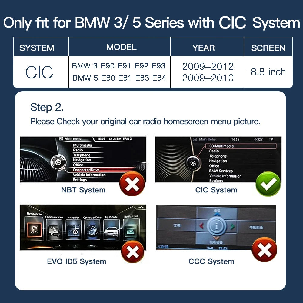 Wireless Carplay Screen For BMW 3 5 Series E90 E91 E92 E93 E60 E61 E63 E64 2005-2012 Car M | AUTOKITSHOP