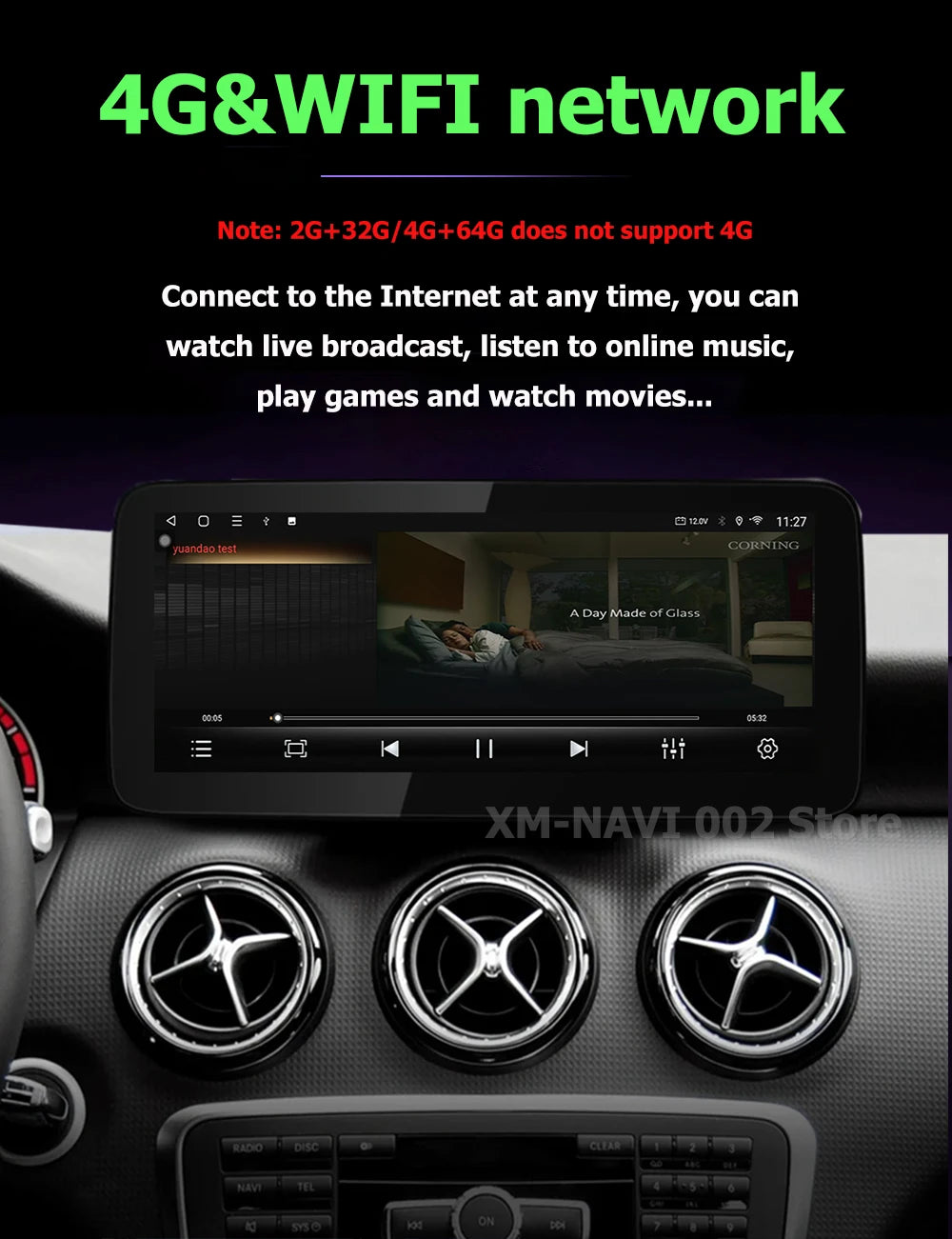 Wireless Carplay For Mercedes Benz C W204 2011- 2014 Android 16 Auto Car Radio Monitors Mu