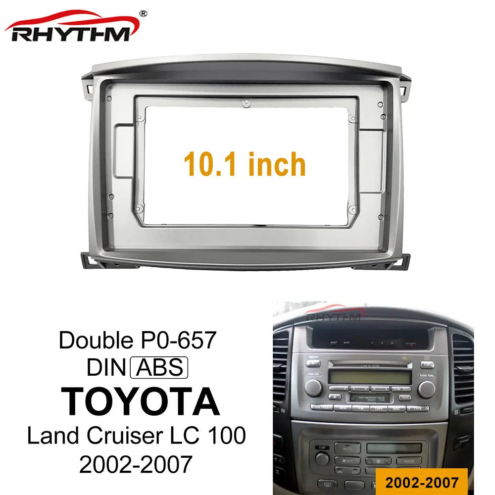 Car Fascia For Toyota Land Cruiser LC 100 2002 03 04 05 06 2007 Panel One Double Din Dash  | AUTOKITSHOP