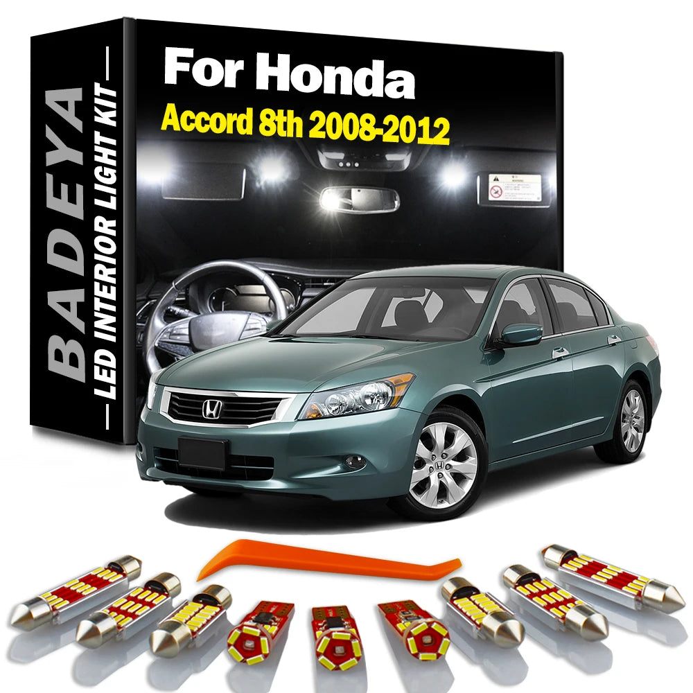 Car LED Interior Reading Door Light Kit For Honda Accord 8 VIII MK8 8th Gen 2008 2009 2010