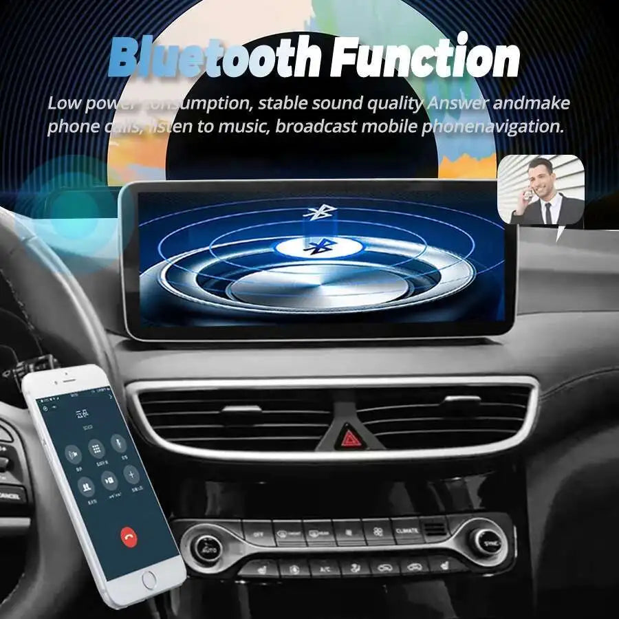 GPS Navi Android 14 NaviRider 12.3'' Blu-ray Screen Car Music Stereo For HYUNDAI TUCSON IX
