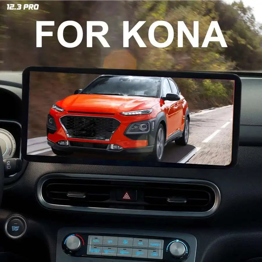 12.3'' IPS Screen Car Music Stereo For HYUNDAI KONA 2018 2019 Android 14 CarPlay Navigatio