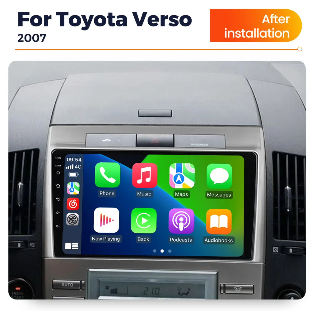 Android 14 Car radio For Toyota Verso 2004-2009 Autoradio Multimedia Video Player Wireless