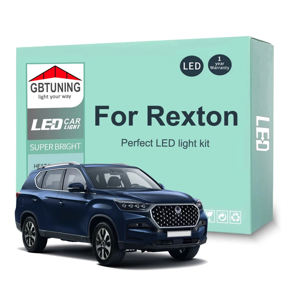 LED Interior Light Kit for Ssangyong Rexton 2001-2016 - Canbus Dome Map Door Trunk Bulbs | AUTOKITSHOP