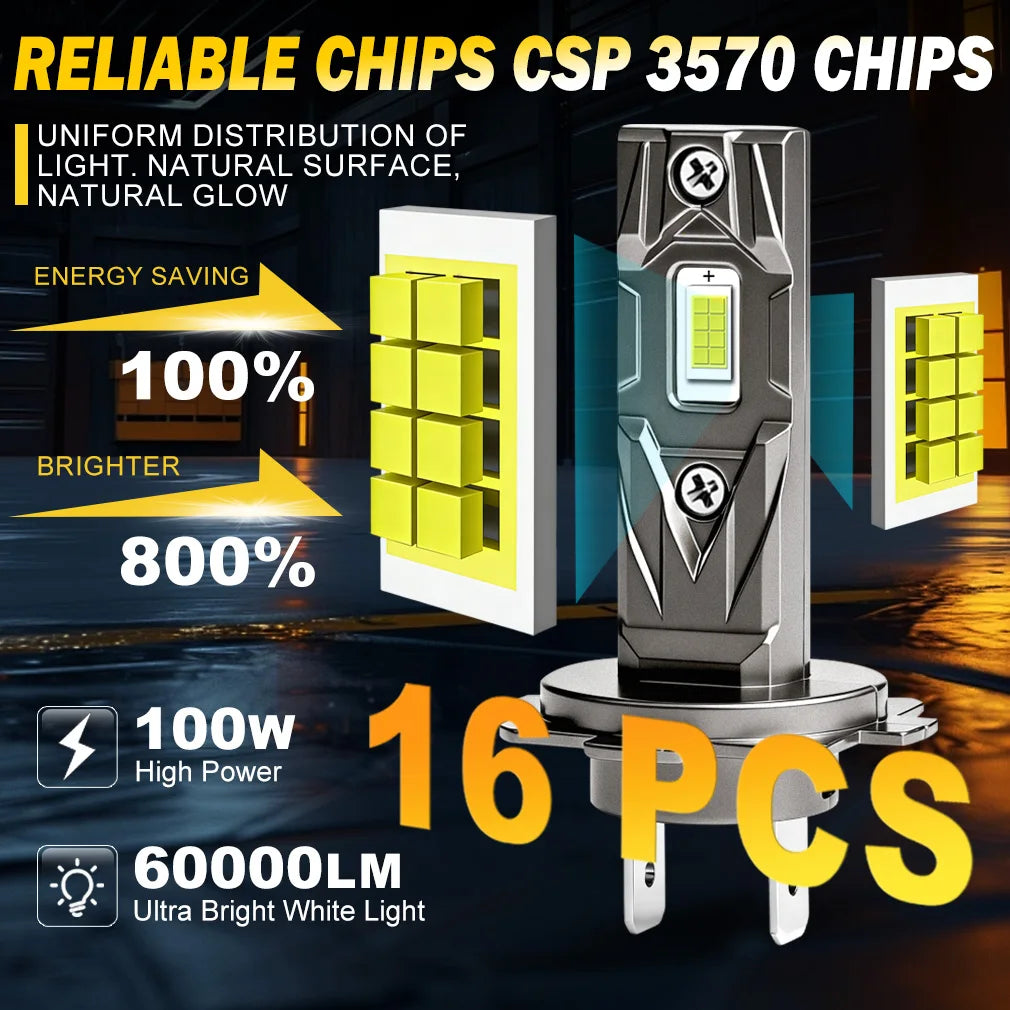 XSTORM H7 LED Headlights Bulbs H1 H4 H11 Lights for Car 100W 60000LM 9005 9006 LED Headlig